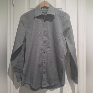 Hudson Room Egyptian Cotton Charcoal Gray Dress Shirt for Men